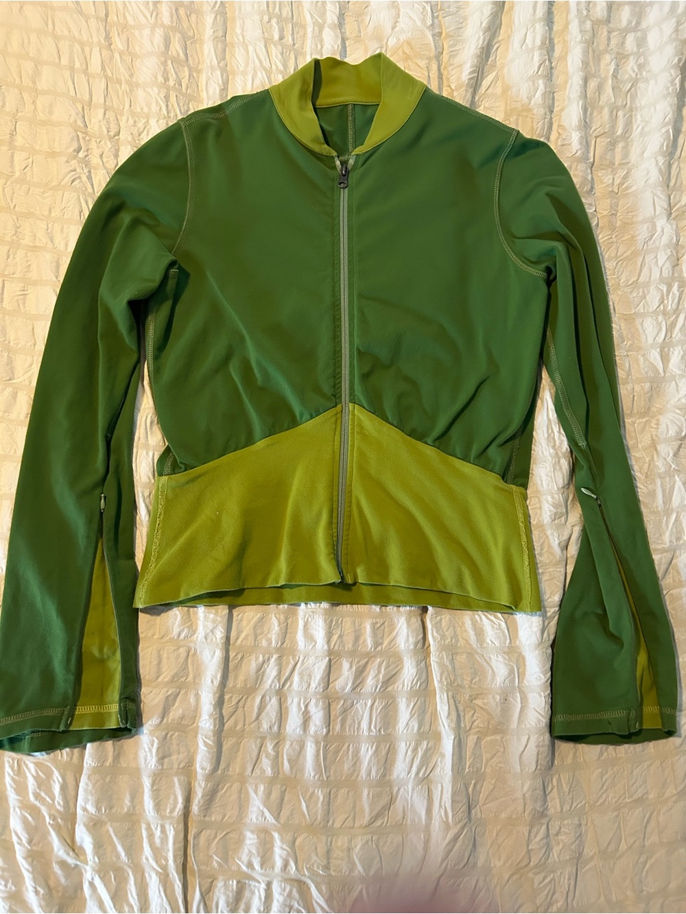 Lululemon Vintage Two-Tone Green Zip-Up Active Jacket - FLAWED